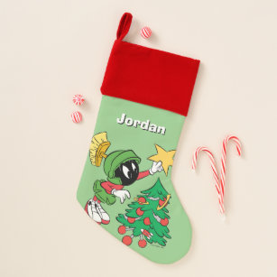 MARVIN THE MARTIAN™ putting star on tree Christmas Stocking