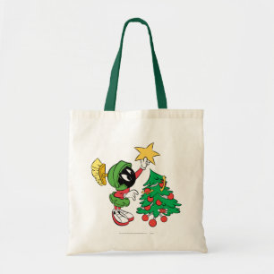 MARVIN THE MARTIAN™ putting star on tree Tote Bag