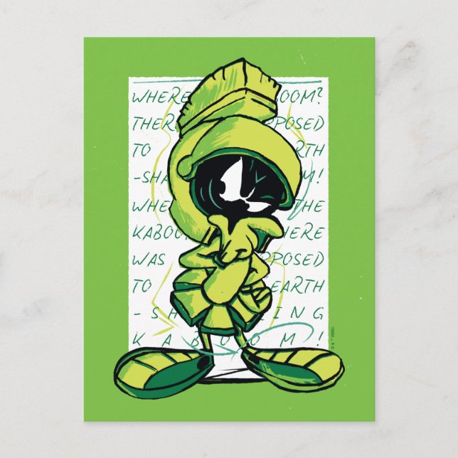 MARVIN THE MARTIAN™ Quote Sketch Postcard (Front)