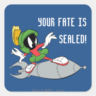 MARVIN THE MARTIAN™ Riding Rocket Square Sticker
