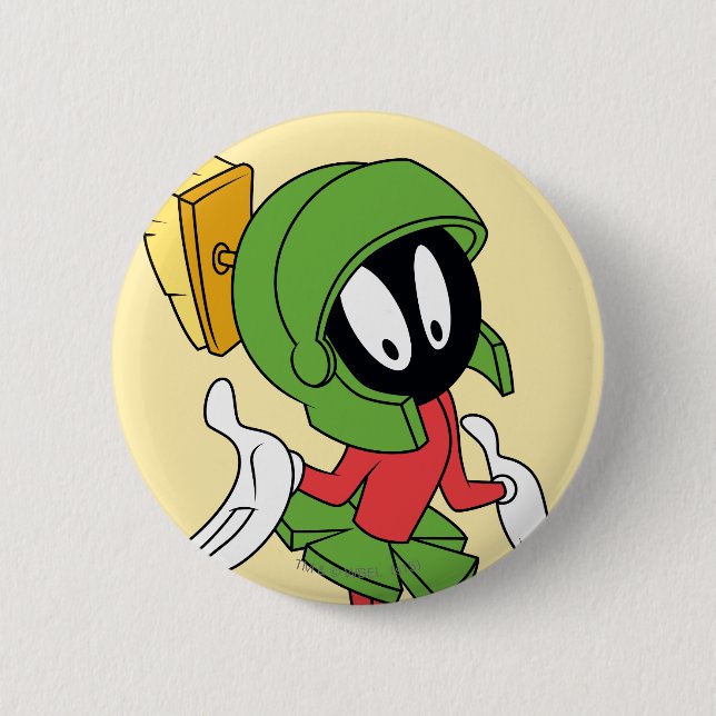 MARVIN THE MARTIAN™ Shrug 2 Inch Round Button (Front)
