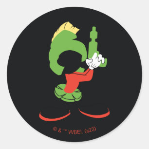 MARVIN THE MARTIAN™ Silhouette With Raygun Classic Round Sticker