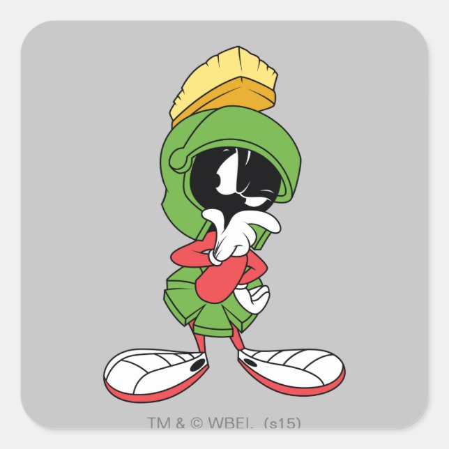 MARVIN THE MARTIAN™ Thinking Square Sticker (Front)
