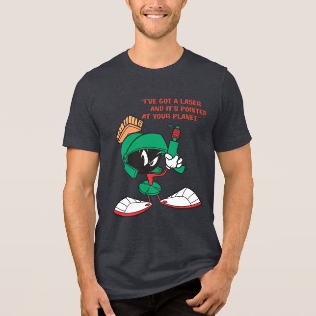 MARVIN THE MARTIAN™ with Laser Pointed Up Tri-Blend Shirt (Front)