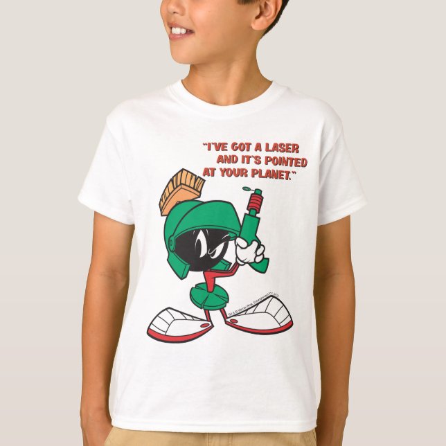 Marvin with Laser Pointed Up T-Shirt (Front)