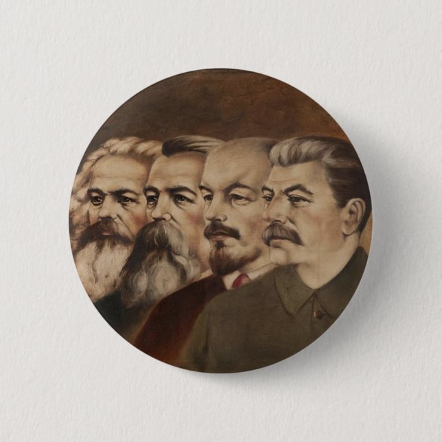 Marx, Engels, Lenin, and Stalin 2 Inch Round Button (Front)