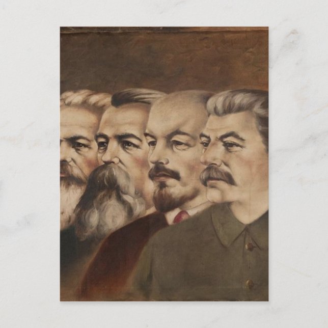 Marx, Engels, Lenin, and Stalin Postcard (Front)