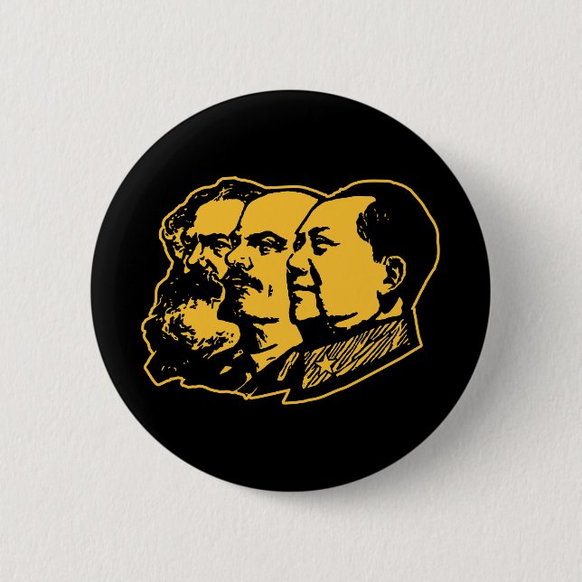 Marx Lenin Mao Portrait 2 Inch Round Button (Front)
