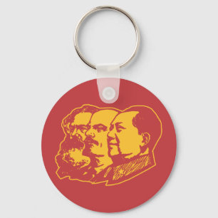 Marx Lenin Mao Portrait Keychain