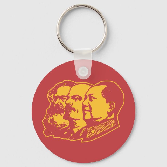 Marx Lenin Mao Portrait Keychain (Front)