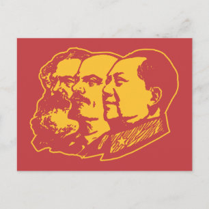 Marx Lenin Mao Portrait Postcard