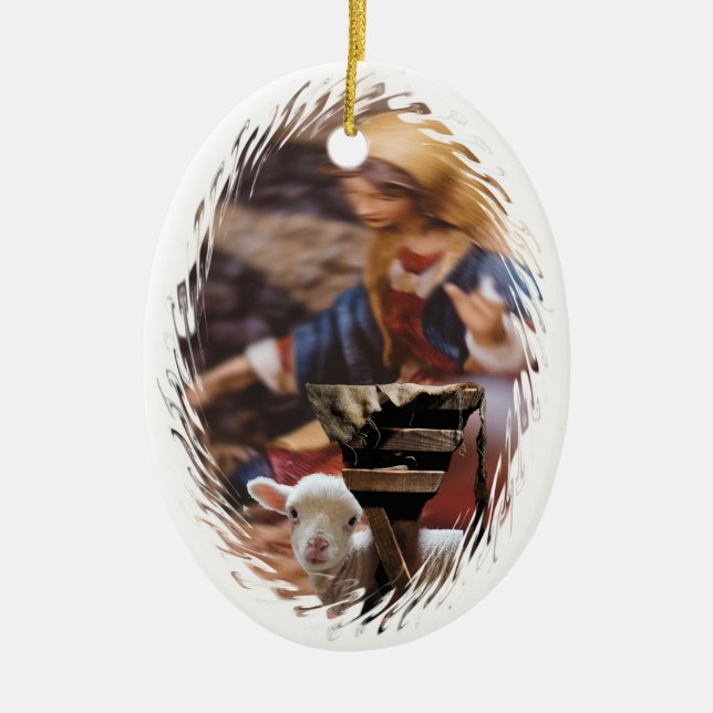 Mary a eu un petit agneau - ornement de Noël (Devant)