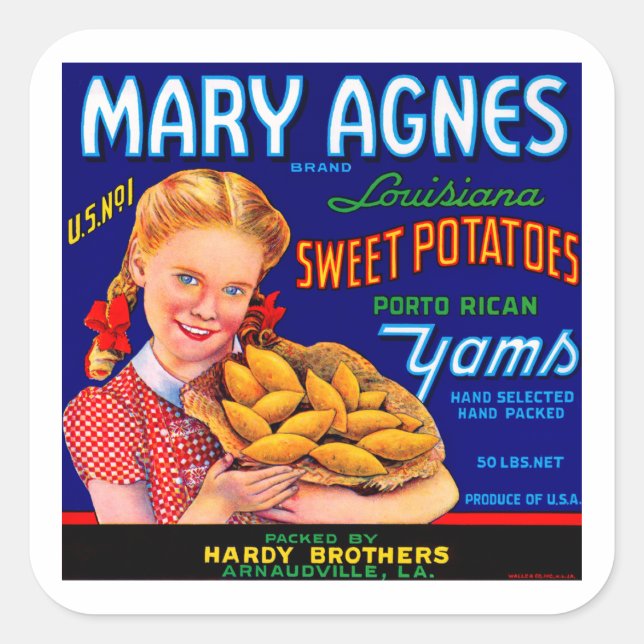 Mary Agnes Louisiana Yams Square Sticker (Front)