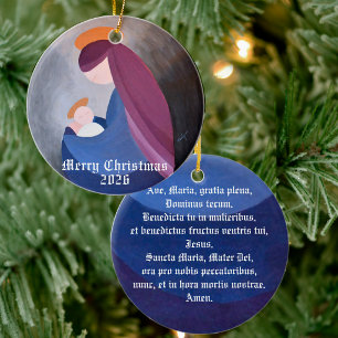 Mary and baby Jesus - Ave Maria vintage painting Ceramic Ornament