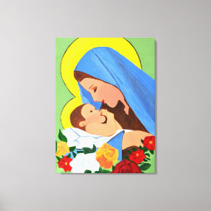 Mary and baby Jesus canvas art 