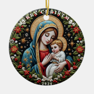 Mary and Baby Jesus Christmas Ornament