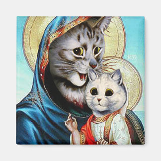 Mary and Baby Jesus Kitties Magnet