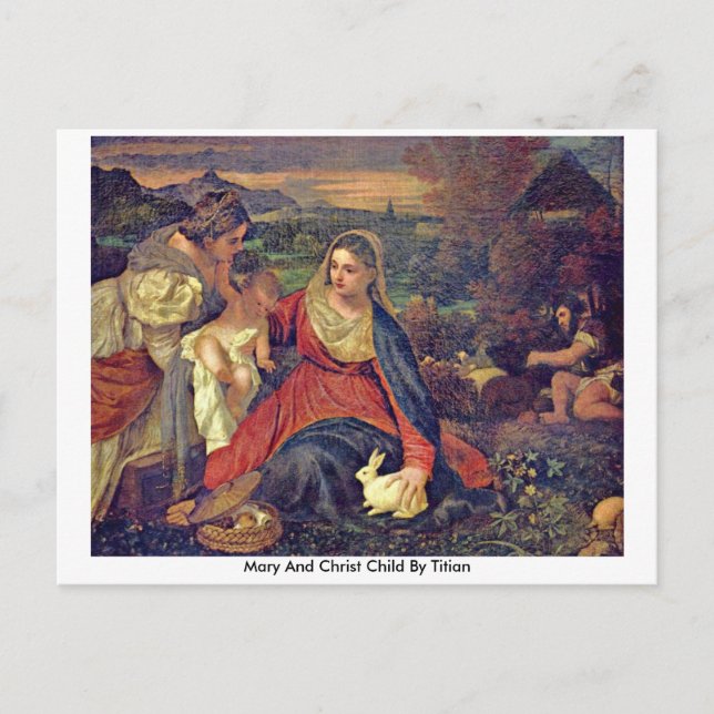 Mary And Christ Child By Titian Postcard (Front)
