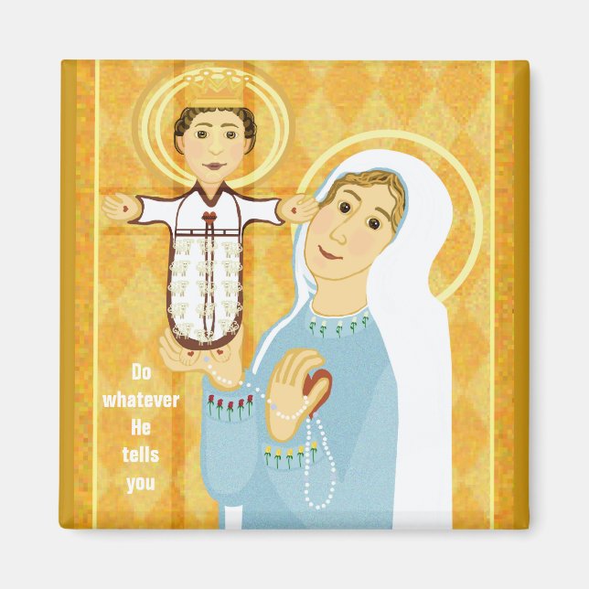 Mary and Jesus modern icon Magnet (Front)