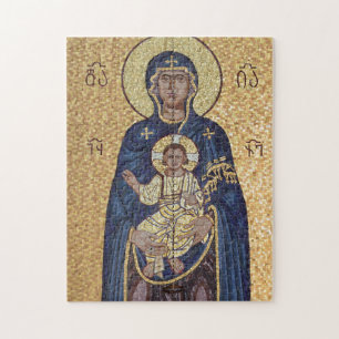 Mary And Jesus Mosaic Jigsaw Puzzle