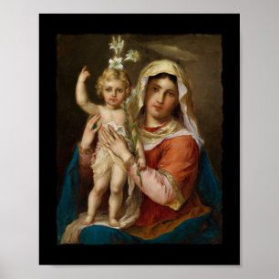 Mary and Jesus with Lily Poster