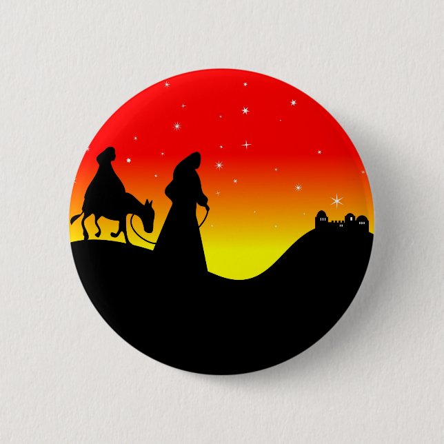 Mary and Joseph 2 Inch Round Button (Front)