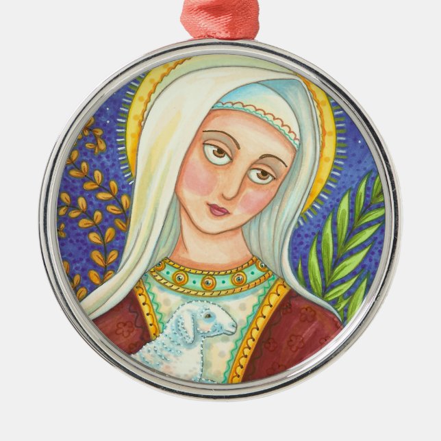 Mary And Lamb CHRISTMAS ORNAMENT (Front)