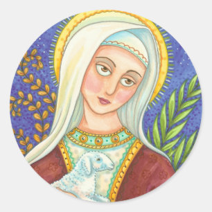 Mary And Lamb CLASSIC ROUND STICKERS Sheet
