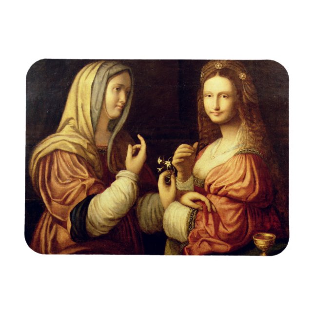 Mary and Martha (oil on panel) Magnet (Horizontal)
