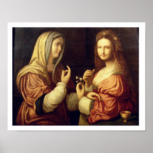 Mary and Martha (oil on panel) Poster (Front)