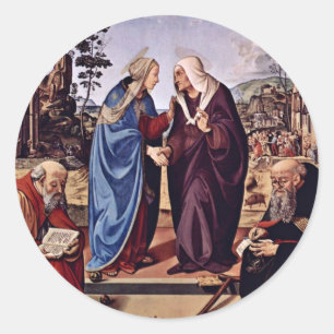 Mary And St. Elizabeth St. Nicholas And St. Anthon Classic Round Sticker