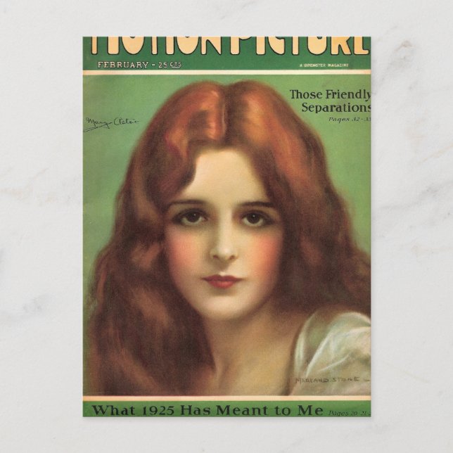 Mary Astor 1926 movie magazine Postcard (Front)