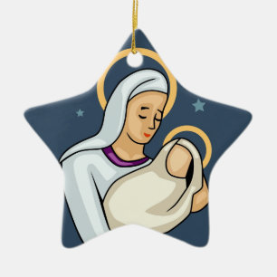 Mary & Baby Jesus Christmas Ornament