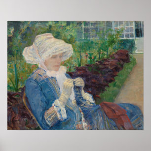 Mary Cassat- Lydia Crocheting in the Garden Poster