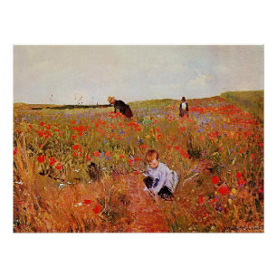 Mary Cassatt artwork, Red Poppies, Poster