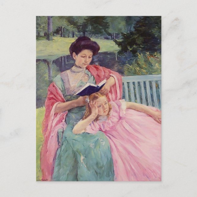 Mary Cassatt- Auguste Reading to Her Daughter Postcard (Front)