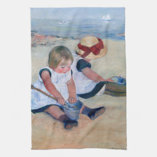Mary Cassatt Children Playing on the Beach 1884  Kitchen Towel