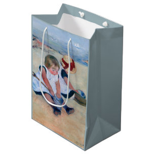 Mary Cassatt Children Playing on the Beach 1884  Medium Gift Bag