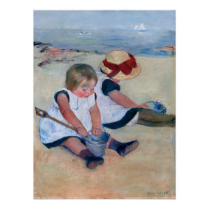Mary Cassatt Children Playing on the Beach 1884  Poster