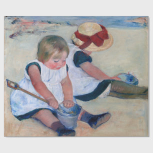 Mary Cassatt Children Playing on the Beach 1884  Wrapping Paper