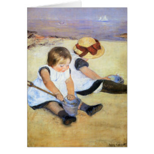 Mary Cassatt Children Playing on the Beach Card