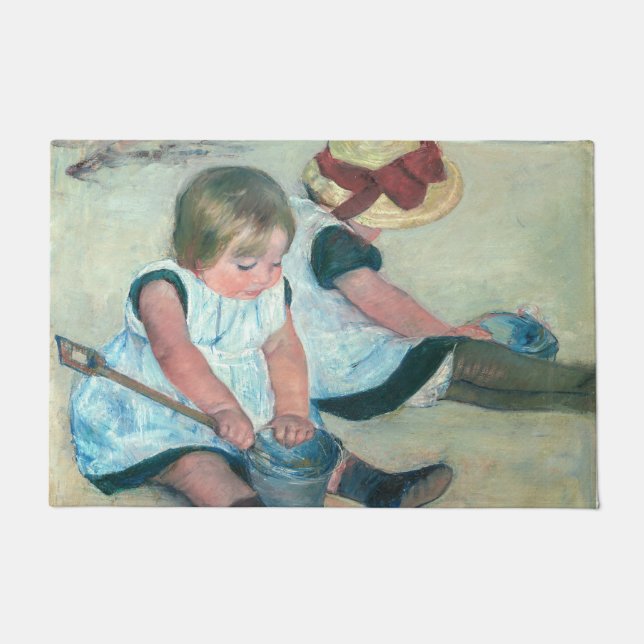 Mary Cassatt - Children Playing on the Beach Doormat (Front)