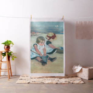 Mary Cassatt - Children Playing on the Beach Fabric