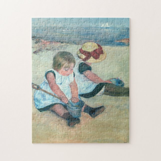 Mary Cassatt - Children Playing on the Beach Jigsaw Puzzle (Vertical)