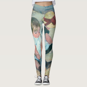 Mary Cassatt - Children Playing on the Beach Leggings