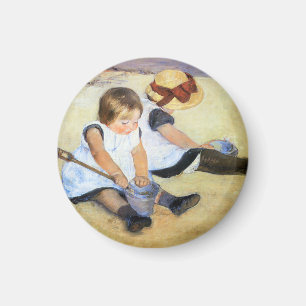 Mary Cassatt Children Playing on the Beach Magnet