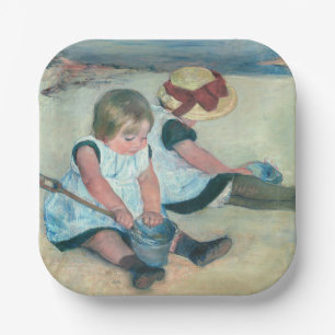 Mary Cassatt - Children Playing on the Beach Paper Plate