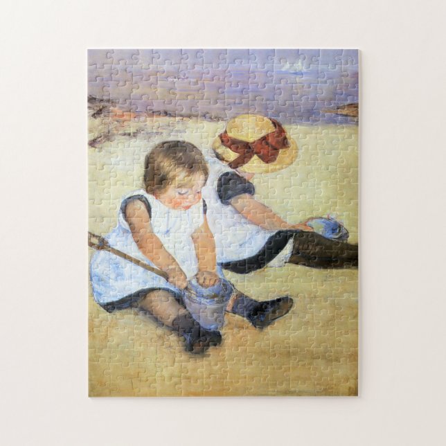 Mary Cassatt Children Playing on the Beach Puzzle (Vertical)