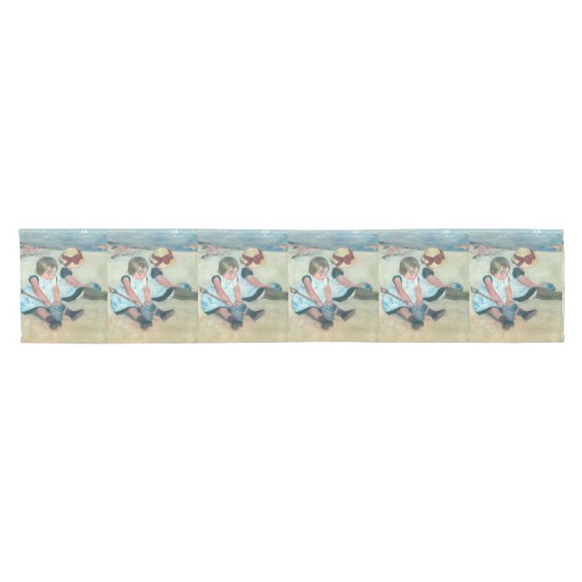 Mary Cassatt - Children Playing on the Beach Short Table Runner (Horizontal)