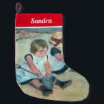 Mary Cassatt - Children Playing on the Beach Small Christmas Stocking<br><div class="desc">Children Playing on the Beach / Enfants jouant sur la plage - Mary Stevenson Cassatt in 1884</div>